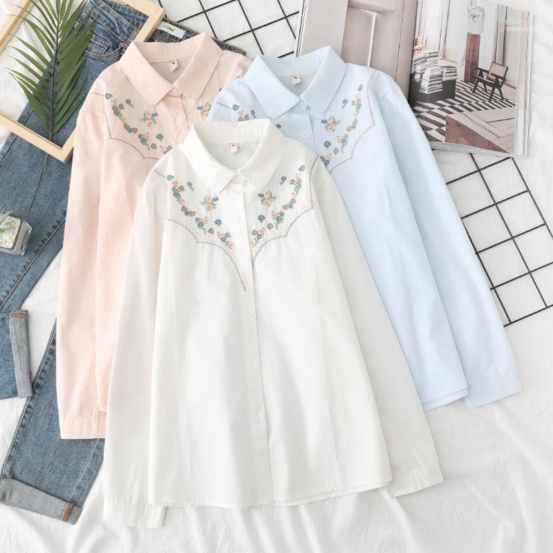 Women' Blouses Women' & Shirts 2022 Spring Style White Long-Sleeved Shirt Korean-Style Loose Artistic Embroidered Flower 609, Blue
Women' Blouses Women' & Shirts 2022 Spring Style White Long-Sleeved Shirt Korean-Style Loose Artistic Embroidered Flower 609, Blue