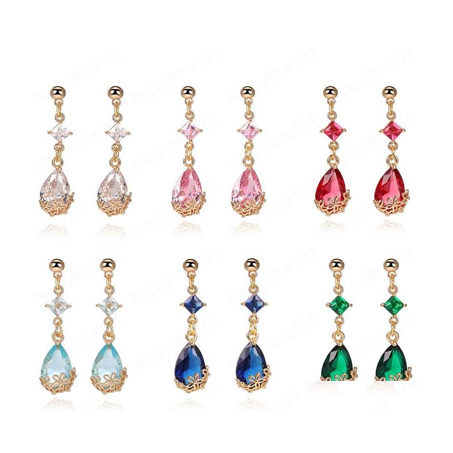 Dangle Chandelier Fashion Pink Blue Crystal Teardrop Korean Earrings Gold Flower Copper Edging Dangle For Women Cutting Glass Jewe Dhir7
Dangle Chandelier Fashion Pink Blue Crystal Teardrop Korean Earrings Gold Flower Copper Edging Dangle For Women Cutting Glass Jewe Dhir7