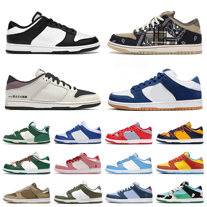 Sneakers Trainers Designer Casual Shoes For Mens Womens Panda UCLA LA Dodgers Bart Simpson AE86 Medium Olive Kentucky Photon UNC TSU sneaker Big