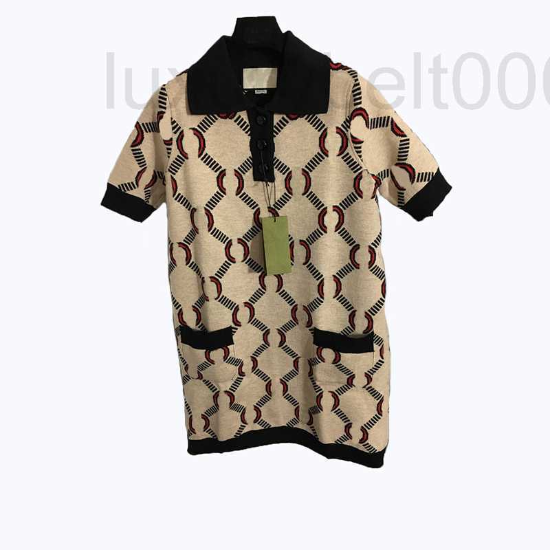 Casual Dresses designer Letter Jacquard Polo Neck Knitted Short Sleeve Women Vintage Style Ladies SQVA, As pic
Casual Dresses designer Letter Jacquard Polo Neck Knitted Short Sleeve Women Vintage Style Ladies SQVA, As pic