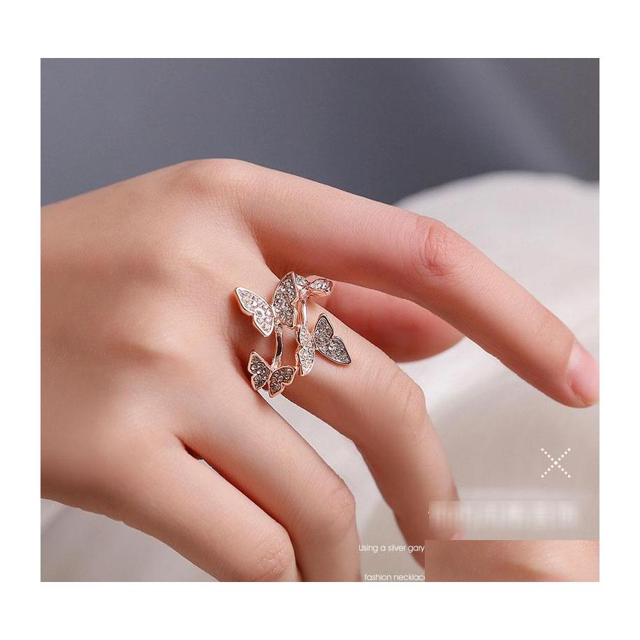 Band Rings Europe Fashion Jewelry Four Butterfly Rings Rhinstone Opening Ring Drop Delivery Dhxkj
Band Rings Europe Fashion Jewelry Four Butterfly Rings Rhinstone Opening Ring Drop Delivery Dhxkj