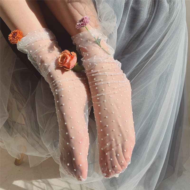 Spring and summer socks Japanese wavelet dot fairy thin transparent yarn medium tube female, Beige
Spring and summer socks Japanese wavelet dot fairy thin transparent yarn medium tube female, Beige