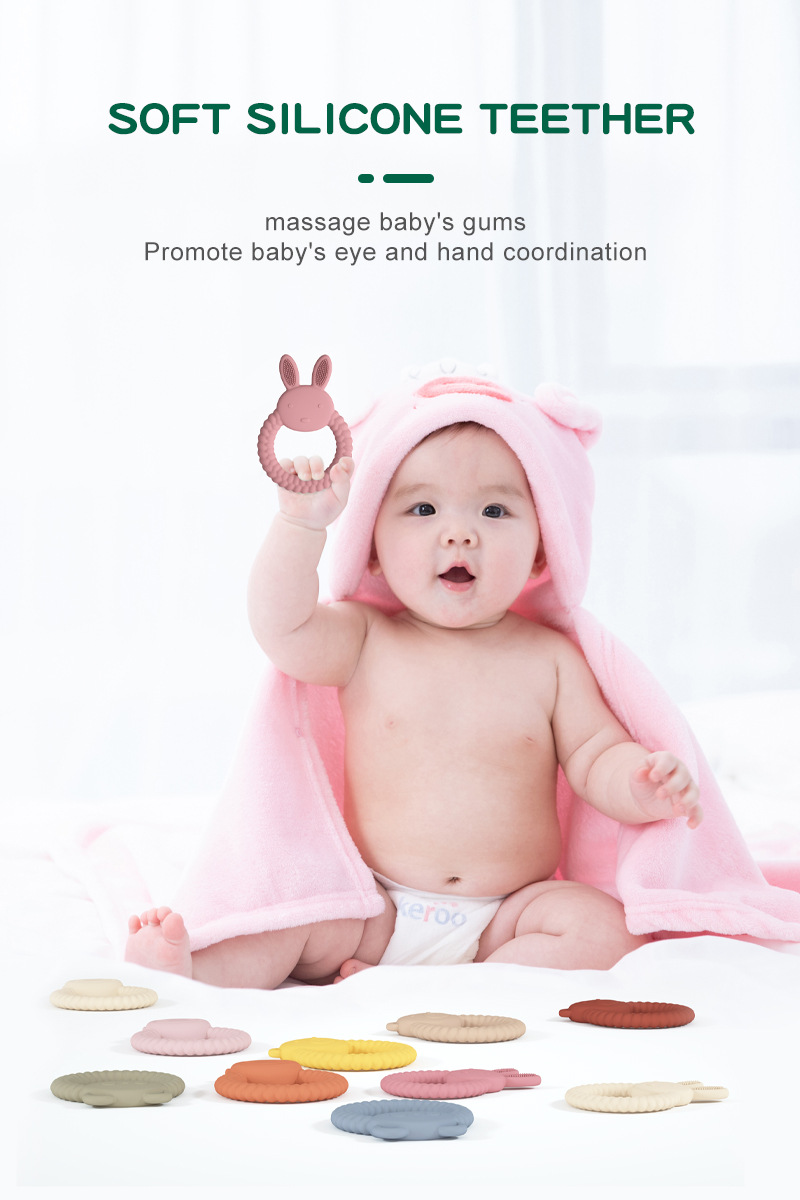 INS baby Silicone Soothers & Teether Toy Animals Cartoon Design Health Care Pacified Teething Training Infant Can Be Boil