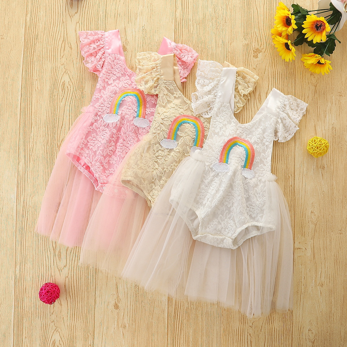 Infant Baby Girls Tutu Romper Dress 0-24M Lace Fly Sleeve Rainbow Floral Printed Backless Jumpsuits Bodysuit, Options
Infant Baby Girls Tutu Romper Dress 0-24M Lace Fly Sleeve Rainbow Floral Printed Backless Jumpsuits Bodysuit, Options