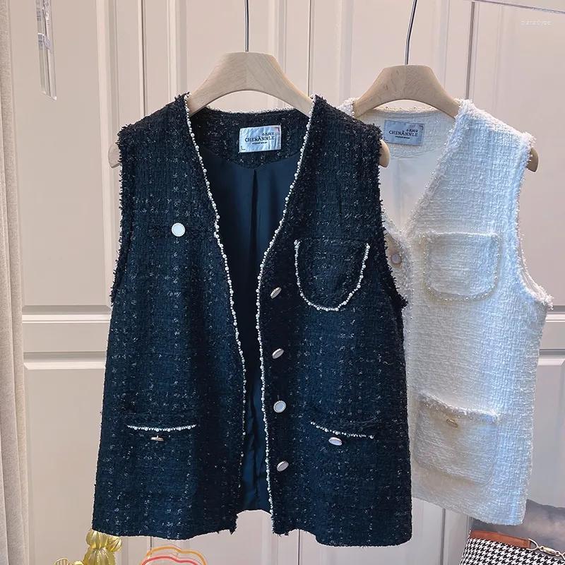 Women's Vests Vintage Tweed Vest Jacket Korean Fashion V-Neck Single Breasted Waistcoat Women Chic High-End Temperament Sleeveless Outerwear, Black
Women's Vests Vintage Tweed Vest Jacket Korean Fashion V-Neck Single Breasted Waistcoat Women Chic High-End Temperament Sleeveless Outerwear, Black