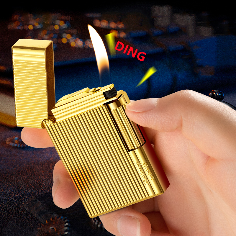 Metal New Loud Side Sliding Grinding Wheel Lighter 45° Inclined Fire Pipe Windproof Lighter Cigar Cigarette Lighter Refill Men Gadget
Metal New Loud Side Sliding Grinding Wheel Lighter 45° Inclined Fire Pipe Windproof Lighter Cigar Cigarette Lighter Refill Men Gadget