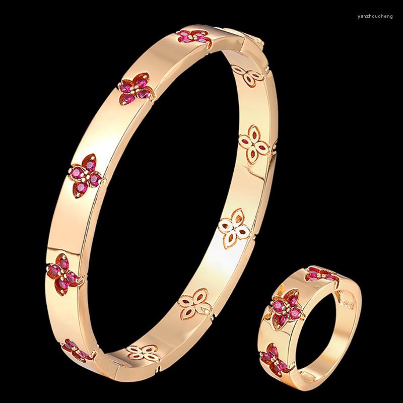 Necklace Earrings Set Zlxgirl Luxury 2PCS Dubai Gold Four-leaf Bangle Ring Fashion Jewelry Women Wedding Engagement Zirconia Bracelet, Picture shown
Necklace Earrings Set Zlxgirl Luxury 2PCS Dubai Gold Four-leaf Bangle Ring Fashion Jewelry Women Wedding Engagement Zirconia Bracelet, Picture shown