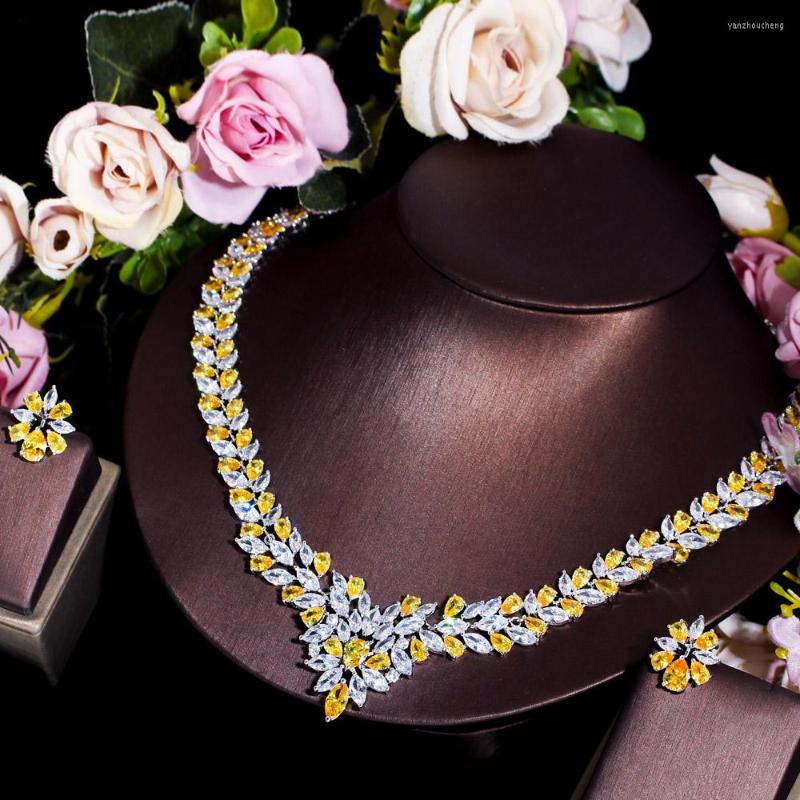 Wedding Jewelry Sets CWWZircons Sparkling Yellow Cubic Zirconia Big Necklace Earring Set For Women Luxury Bridal Accessories T262
Wedding Jewelry Sets CWWZircons Sparkling Yellow Cubic Zirconia Big Necklace Earring Set For Women Luxury Bridal Accessories T262