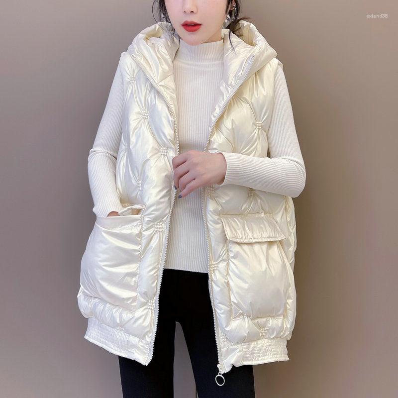 Women's Vests 2022 Korean Down Cotton Vest Sleeveless Jacket Women Large Size Loose Bright Shinny Waterproof Winter Parkas Waistcoat, Champagne
Women's Vests 2022 Korean Down Cotton Vest Sleeveless Jacket Women Large Size Loose Bright Shinny Waterproof Winter Parkas Waistcoat, Champagne