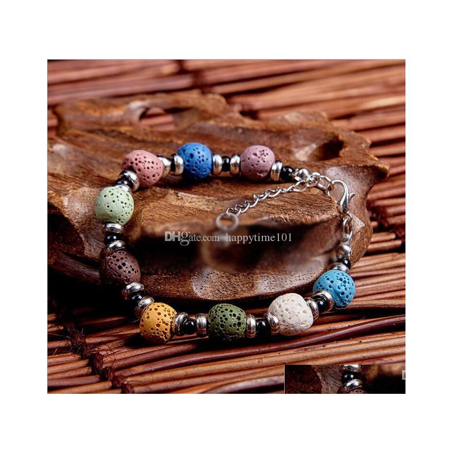 Charm Bracelets Fashion Bohemian Colorized Natural Lava Stone Essential Oil Diffuser Bracelet Chromatic Aromthraphy Beads Bangle Wom Dhjeu
Charm Bracelets Fashion Bohemian Colorized Natural Lava Stone Essential Oil Diffuser Bracelet Chromatic Aromthraphy Beads Bangle Wom Dhjeu