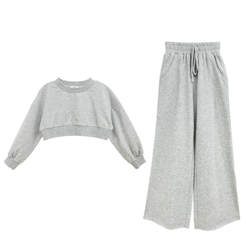 Clothing Sets spring autumn Kids tracksuit Children Girls Clothes Casual T Shirt wide leg Pants Suit Teenager 5 6 7 10 11 12 year 221130