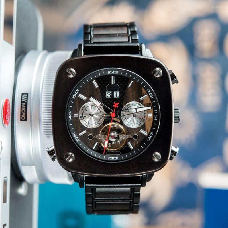 Wristwatches Men Watch Wooden Automatic Hollowout Mechanical Wristwatch BOBO BIRD Luxury Auto Date Double Time Zone Chronograph GIft Box, Gt053-1
Wristwatches Men Watch Wooden Automatic Hollowout Mechanical Wristwatch BOBO BIRD Luxury Auto Date Double Time Zone Chronograph GIft Box, Gt053-1