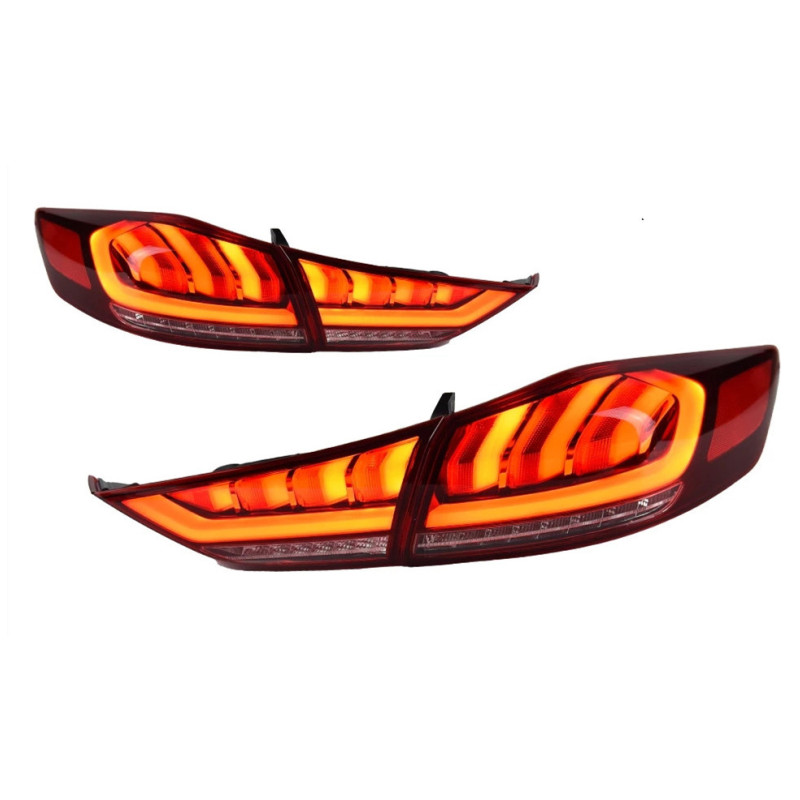 2 Colors LED Taillights for Elantra 20 16-20 20 DRL Turn Signal Lights Rear Brake Reversing Tail Light Assembly