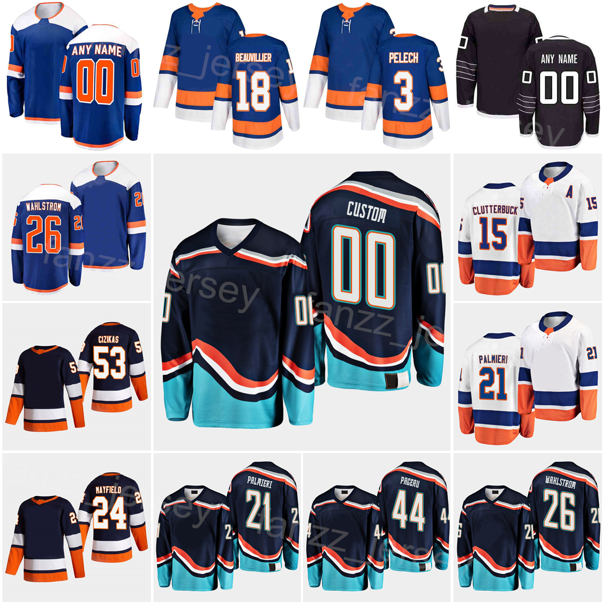 2023 Reverse Retro Hockey 26 Oliver Wahlstrom Jersey Kyle Palmieri Jean-Gabriel Pageau Anthony Beauvillier Adam Pelech Ilya Sorokin Cal Clutterbuck Casey Cizikas, Navy
2023 Reverse Retro Hockey 26 Oliver Wahlstrom Jersey Kyle Palmieri Jean-Gabriel Pageau Anthony Beauvillier Adam Pelech Ilya Sorokin Cal Clutterbuck Casey Cizikas, Navy