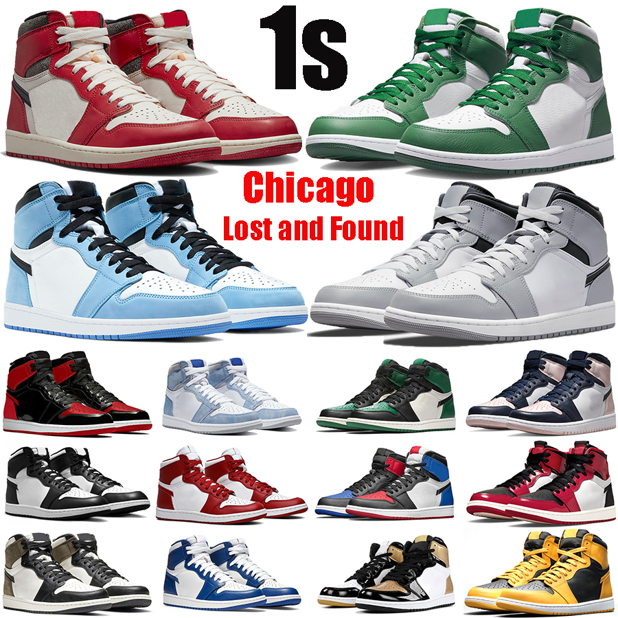 Mens 1 OG 1s High Basketball Shoes Jumpman Patent Bred Chicago Lost and Found University Blue Light Smoke Grey Black White Dark Mocha Men Women Designer Sneakers, #49- shoe box
Mens 1 OG 1s High Basketball Shoes Jumpman Patent Bred Chicago Lost and Found University Blue Light Smoke Grey Black White Dark Mocha Men Women Designer Sneakers, #49- shoe box