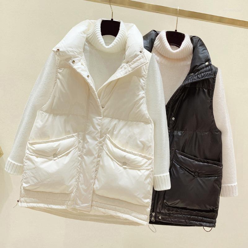 Women's Vests Women Stand Collar Vest 2022 Short Solid Bright Color Cotton Padded Jacket Sleeveless Female Winter Waistcoat Coat E382, White
Women's Vests Women Stand Collar Vest 2022 Short Solid Bright Color Cotton Padded Jacket Sleeveless Female Winter Waistcoat Coat E382, White