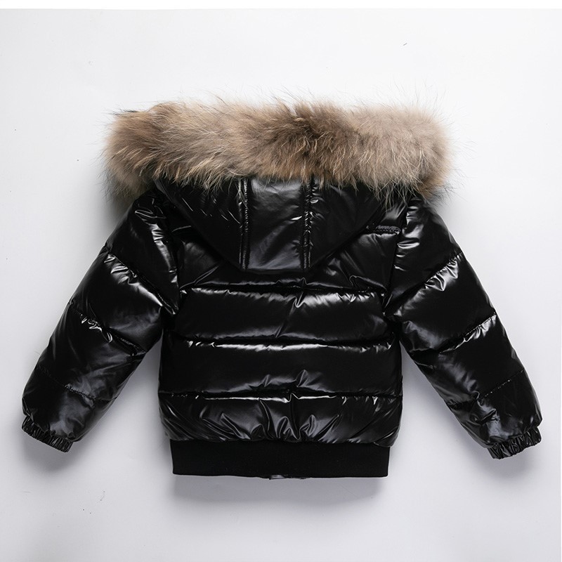 Down Coat Winter Jacket For Girl Real Fur Waterproof Shiny Thicken Warm Boy Outerwear 1-8 Years Kids Parka Outfit 221129