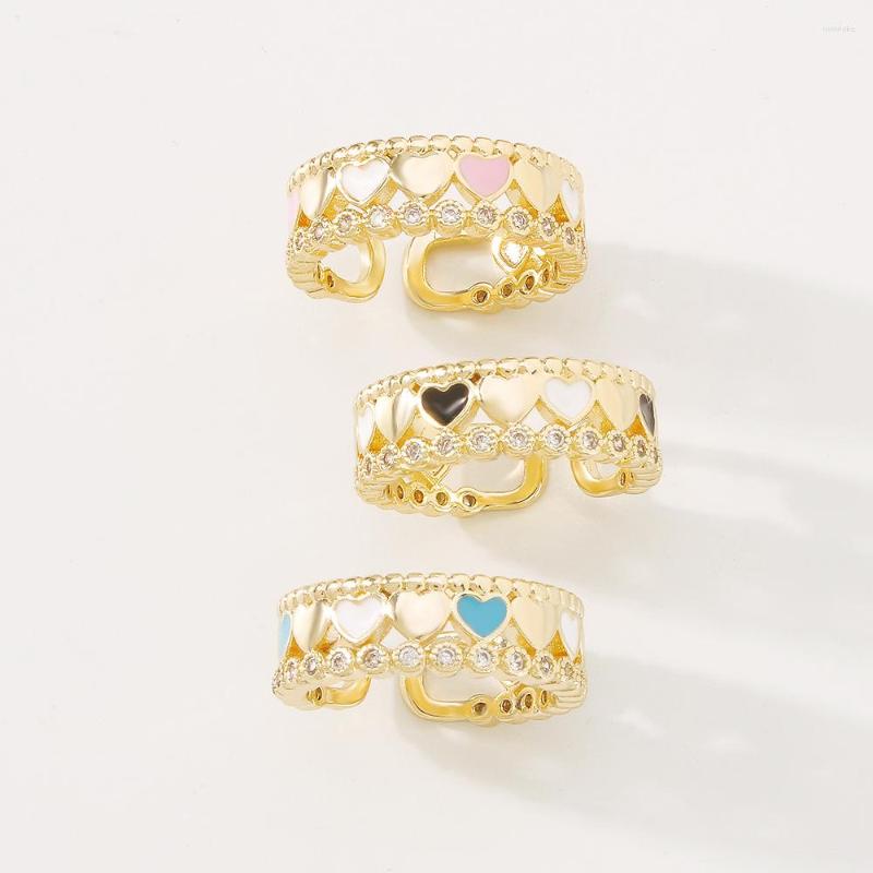 Wedding Rings Fashion Colorful Enamel Love Haert Circle Ring Romantic Gold Plated Open For Women Jewelry Gift
Wedding Rings Fashion Colorful Enamel Love Haert Circle Ring Romantic Gold Plated Open For Women Jewelry Gift