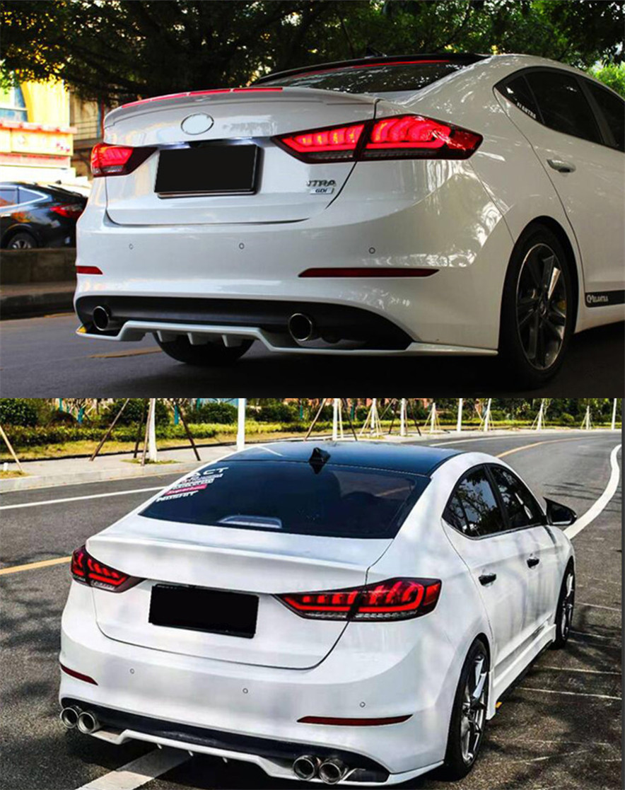 2 Colors LED Taillights for Elantra 20 16-20 20 DRL Turn Signal Lights Rear Brake Reversing Tail Light Assembly