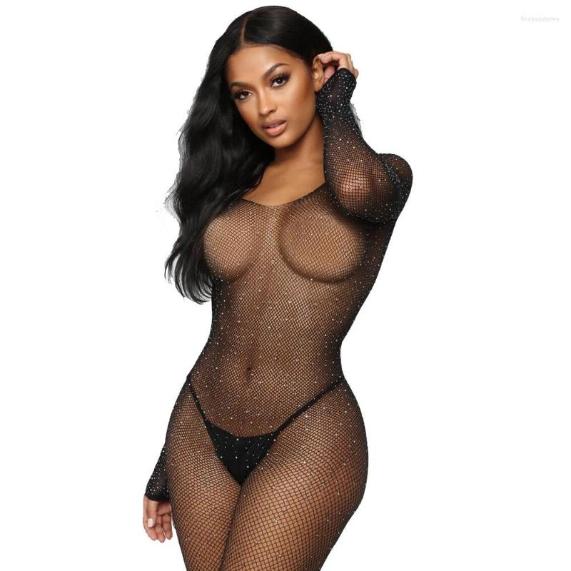 

Bras Sets Black Bling Sexy Bodystockings Women Fishnet Open Crotch Catsuit Mesh Tights Lingerie Erotic Bodysuit Sleepwear Jumpsuit Teddies, 7016black