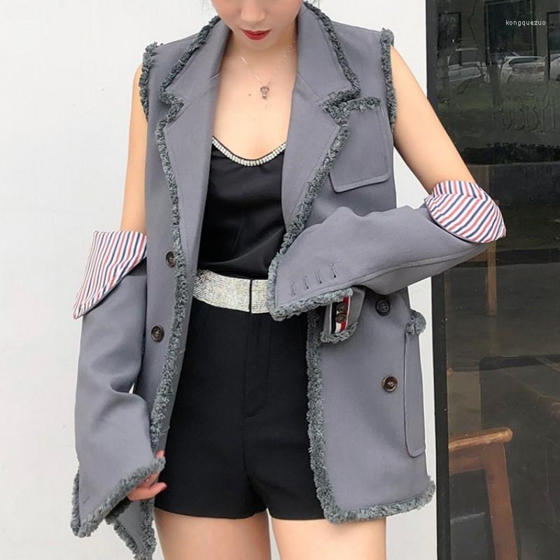 Women' Vests Designer Women Sleeve Separated Waistcoat Sexy Blazer Vest Tassel Double Breasted Chalecos Para Mujer Long Gothic Gilet Coat, Grey
Women' Vests Designer Women Sleeve Separated Waistcoat Sexy Blazer Vest Tassel Double Breasted Chalecos Para Mujer Long Gothic Gilet Coat, Grey