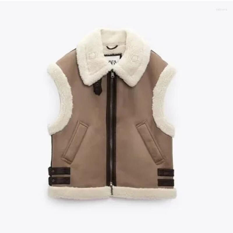Women's Vests Brushed Vest 2022 Autumn Winter Ladies Warm Fur Integrated Sleeveless Fleece Stitching Coat Jacket Femme Zipper Tops P627, Photo
Women's Vests Brushed Vest 2022 Autumn Winter Ladies Warm Fur Integrated Sleeveless Fleece Stitching Coat Jacket Femme Zipper Tops P627, Photo