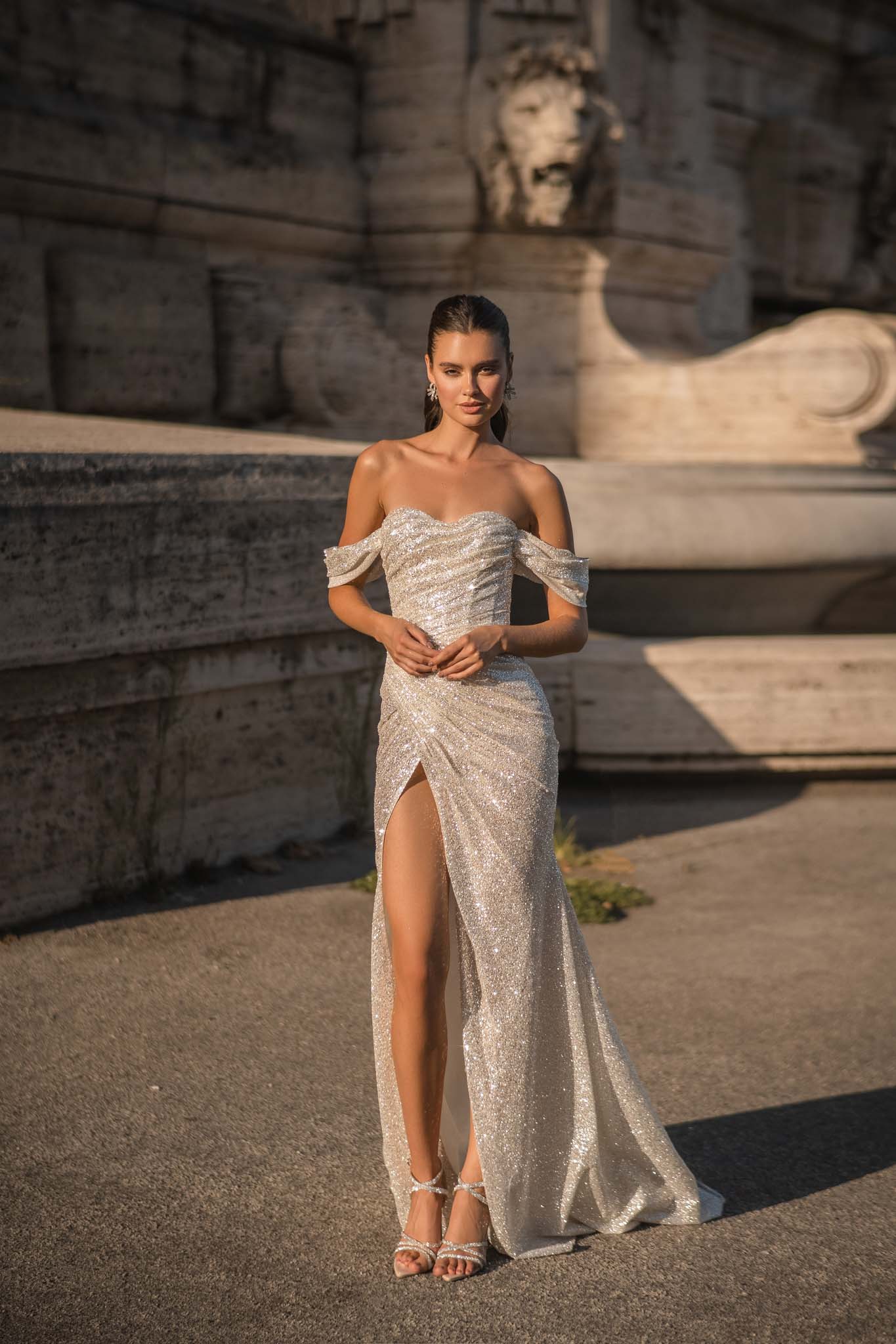 Summer Boho Mermaid Wedding Dress Sparkly Off Shoulder Sequined Backless Bridal Gowns vestido de casamento