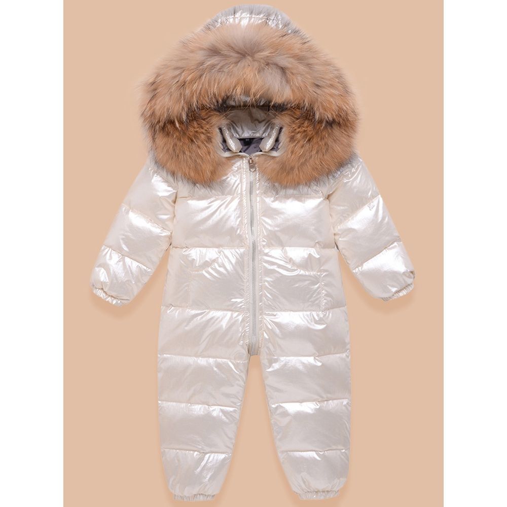 Down Coat Baby Overalls Jacket Real Fur Boy Jumpsuits Toddler Girl Clothes Snow Suit Winter Thick Infant Overcoat Kids Romper TZ457 221201