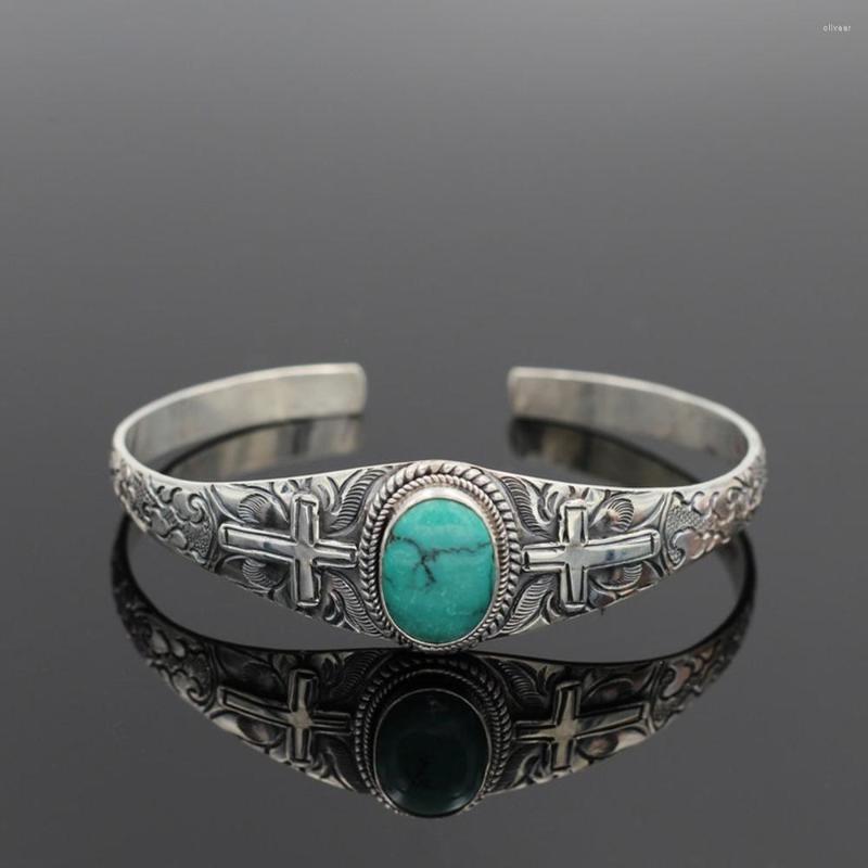 Bangle Vintage Cross Green Natural Stone For Women Simple Luxury Bohemian Summer Trendy Woman Jewelry 2022
Bangle Vintage Cross Green Natural Stone For Women Simple Luxury Bohemian Summer Trendy Woman Jewelry 2022