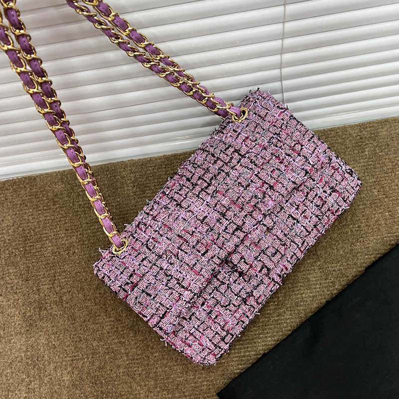 Womens Purple Tweed Knit Classic Doule Flap Quilted Bags Gold Metal Hardware Matelasse Chain Crossbody Shoulder Multi Pochette Purse Outdoor Sacoche Handbags 25CM, Box
Womens Purple Tweed Knit Classic Doule Flap Quilted Bags Gold Metal Hardware Matelasse Chain Crossbody Shoulder Multi Pochette Purse Outdoor Sacoche Handbags 25CM, Box