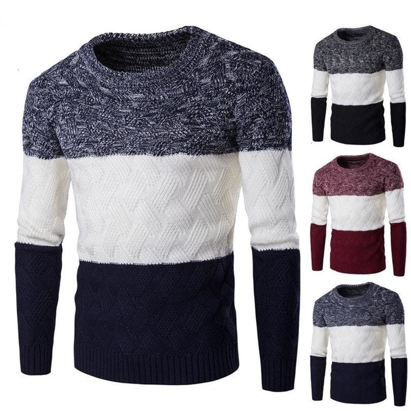 Mens Sweaters Contrast Colors Long Sleeve Round Neck for O Winter knitted sweater 221130, Wine red
Mens Sweaters Contrast Colors Long Sleeve Round Neck for O Winter knitted sweater 221130, Wine red
