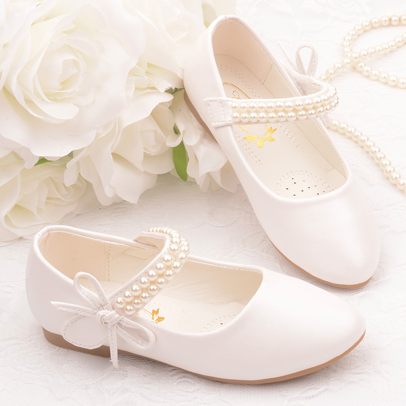 Children's shoes white bow knot spring and autumn girls' flat heel princess shoes pearl tide flower gilrs' Kitten heels, Ivory
Children's shoes white bow knot spring and autumn girls' flat heel princess shoes pearl tide flower gilrs' Kitten heels, Ivory