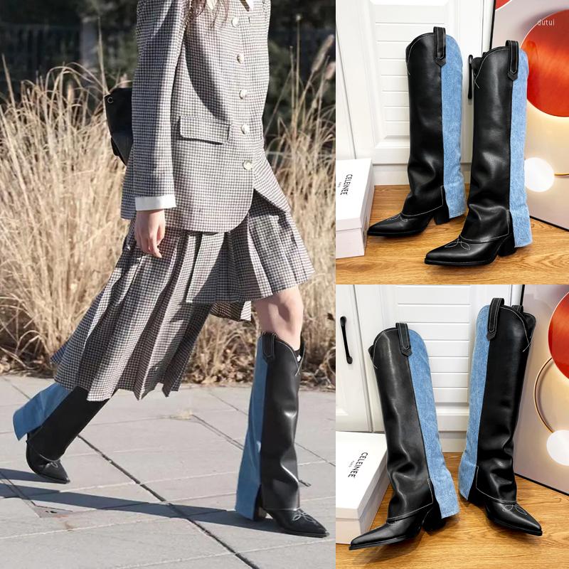 Boots 2022 Autumn And Winter Leather Women's Thick Heel Square Toe Western Stitching Embroidery Jeans Tube, Black
Boots 2022 Autumn And Winter Leather Women's Thick Heel Square Toe Western Stitching Embroidery Jeans Tube, Black