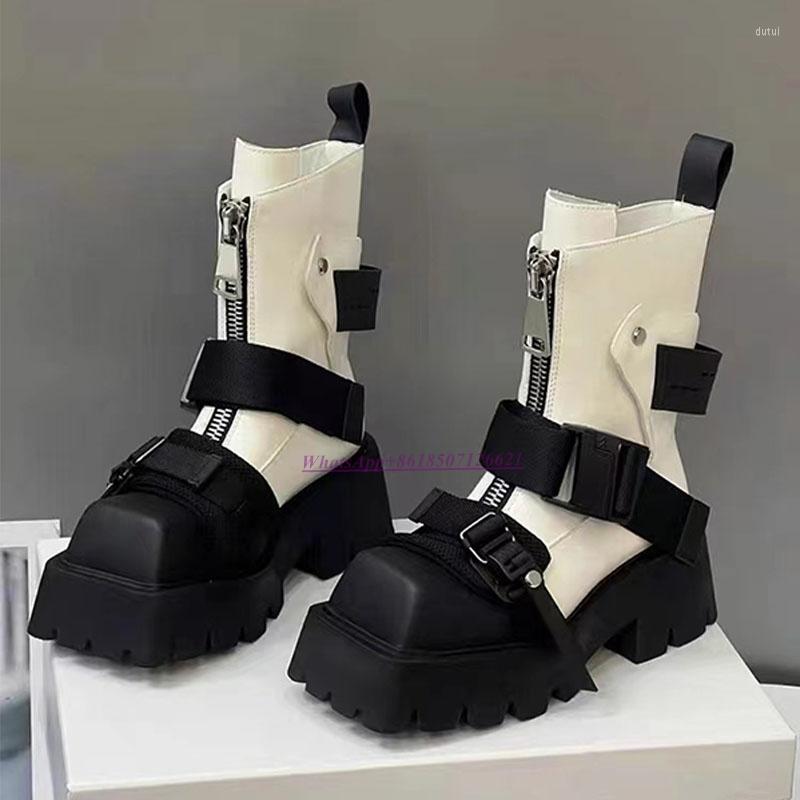 Boots Thick Sole Leather Women's Niche Knight Buckle Square Toe Short, Picture shown
Boots Thick Sole Leather Women's Niche Knight Buckle Square Toe Short, Picture shown