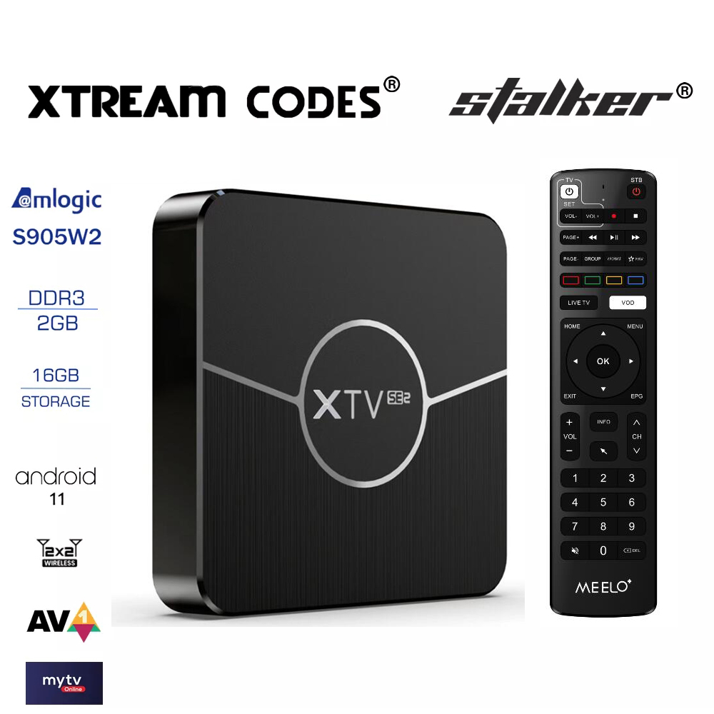 XTREAM Codes TV BOX MEELO PLUS XTV SE 2 STALKER Smartest Android System Amlogic S905W2 4K 2G 16G Media Player
XTREAM Codes TV BOX MEELO PLUS XTV SE 2 STALKER Smartest Android System Amlogic S905W2 4K 2G 16G Media Player