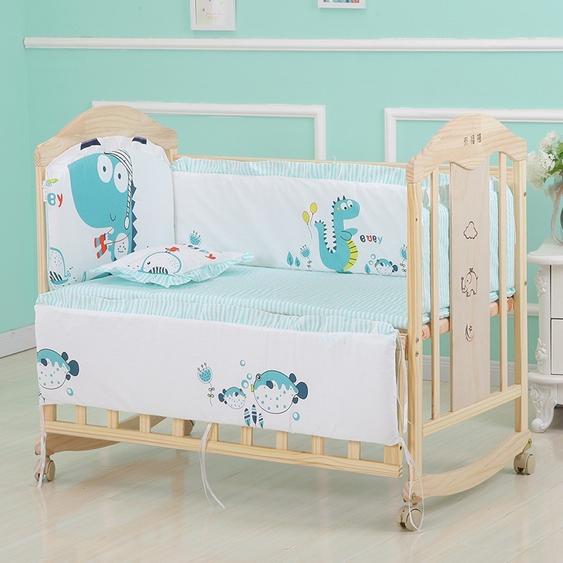 

Bed Rails Baby Crib Bumper For born Cotton Infant ding Set Detachable Zipper Room Decoration Cot Protector ZT131 221130