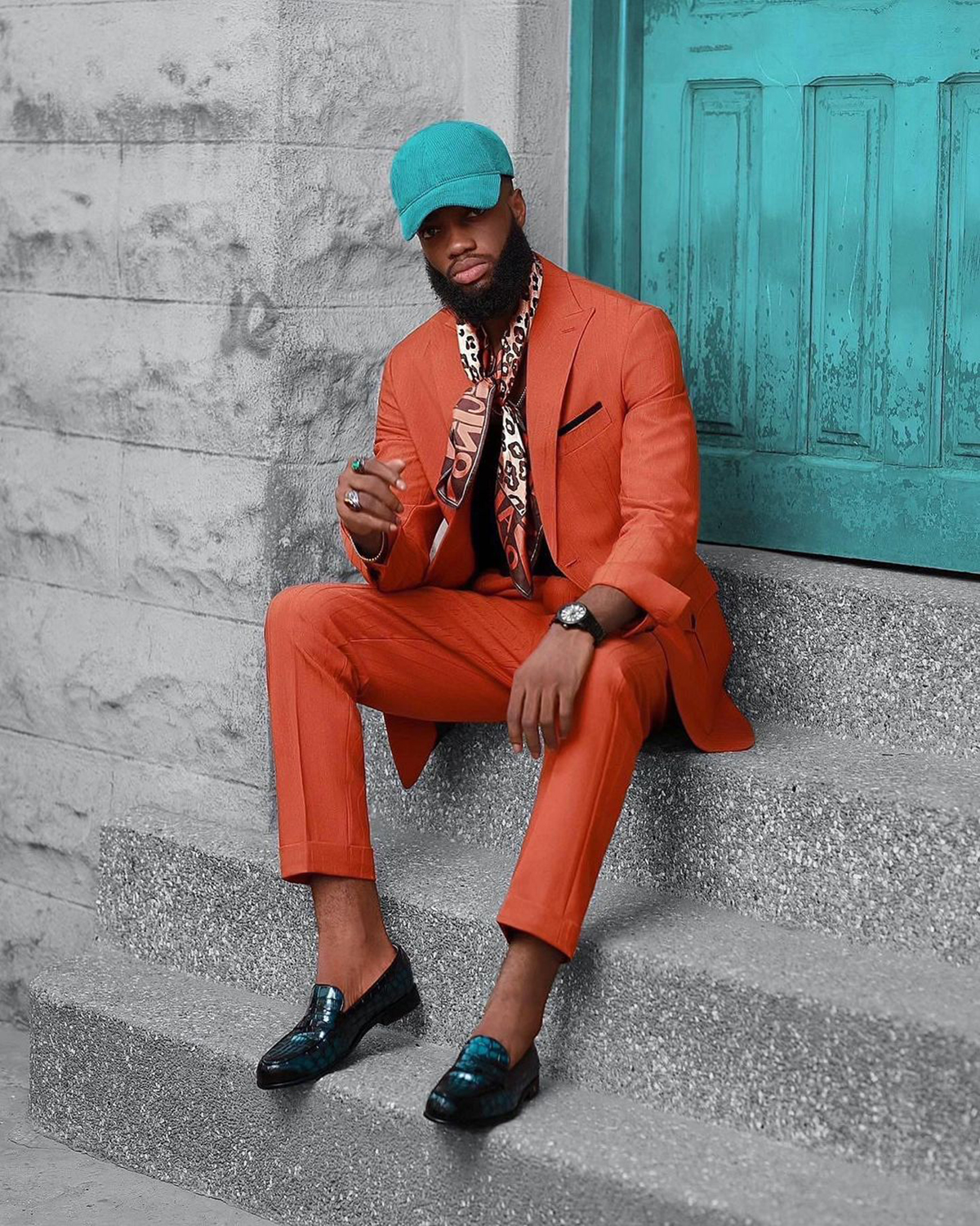 Bright Orange Men Tuxedos 2 Pieces Plus Size Custom Made Handsome Wedding Suits For Best Man Formal Wear