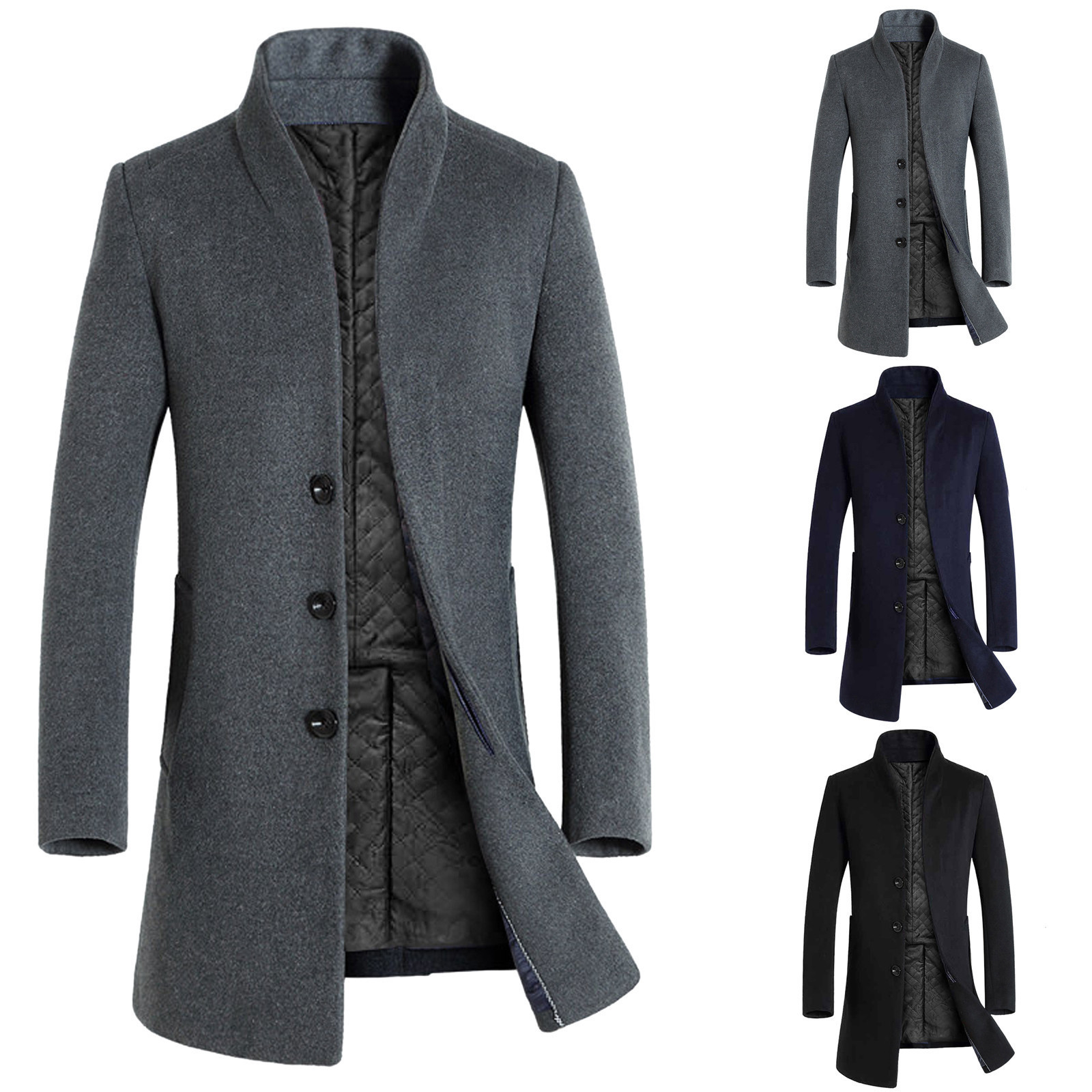 Men's Wool Blends Winter Men Overcoat Single Breasted Jacket Fashion Solid Color Trench Coat Long Sleeve Woolen Blend Outwear Windbreaker 221201, Bu
Men's Wool Blends Winter Men Overcoat Single Breasted Jacket Fashion Solid Color Trench Coat Long Sleeve Woolen Blend Outwear Windbreaker 221201, Bu