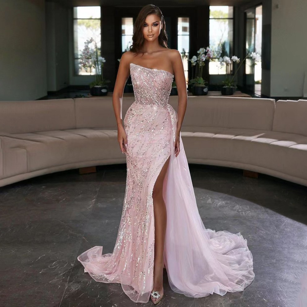 Pink Arabic Dubai Mermaid Evening Dress 2023 Luxury Strapless Sequin Beaded Slit Women Prom Party Gowns Abendkleider Robes de Soiree, Burgundy
Pink Arabic Dubai Mermaid Evening Dress 2023 Luxury Strapless Sequin Beaded Slit Women Prom Party Gowns Abendkleider Robes de Soiree, Burgundy