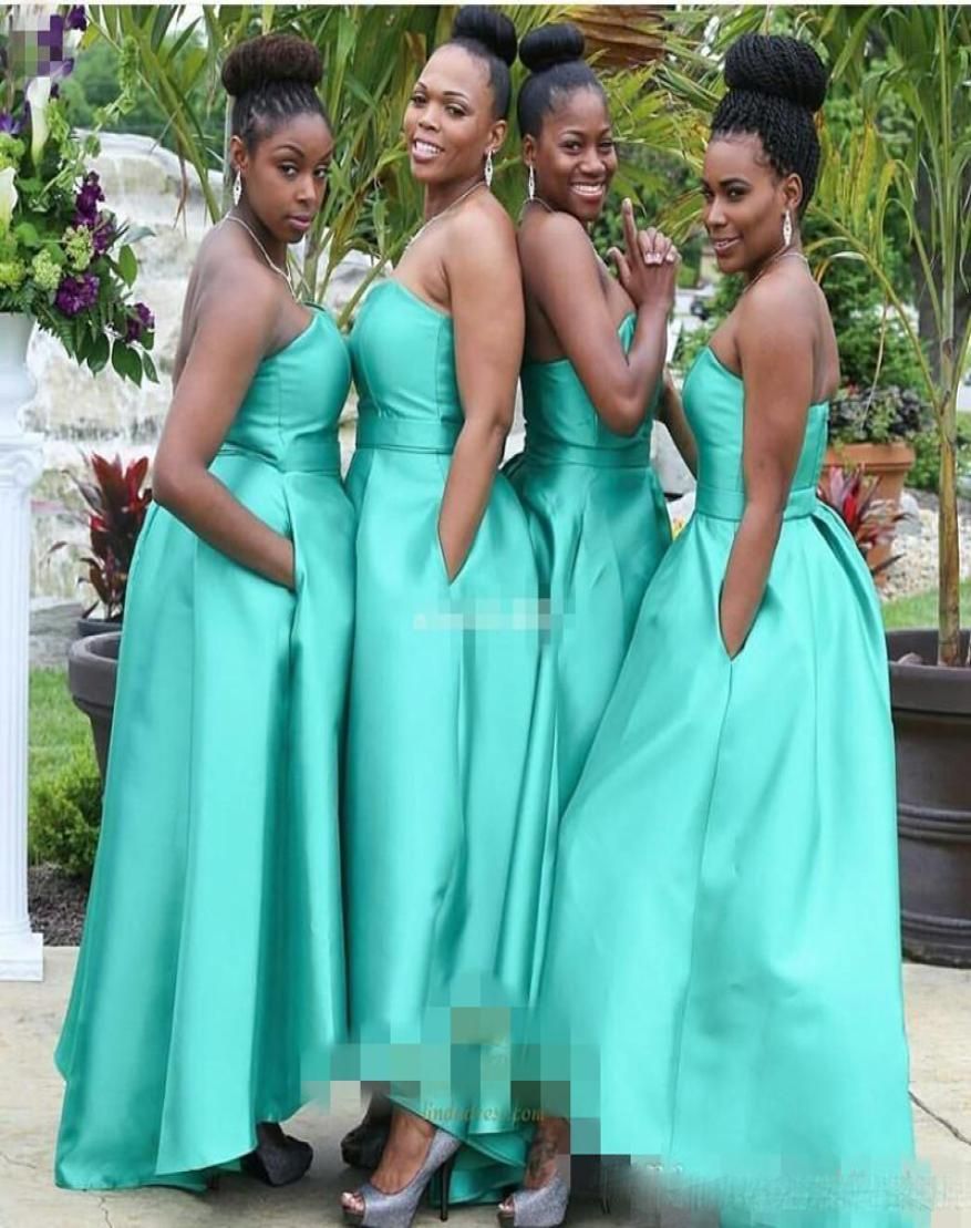 2023 Turquoise Bridesmaid Dresses Strapless Satin with Pockets Ankle Length Beach Plus Size Wedding Guest Gowns Custom Made Formal Evening Wear
2023 Turquoise Bridesmaid Dresses Strapless Satin with Pockets Ankle Length Beach Plus Size Wedding Guest Gowns Custom Made Formal Evening Wear