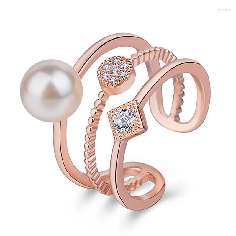 Wedding Rings Dazzling Micro CZ Silver Color Ring Setting Zircon Simulated Pearl Double Rows Luxury Opening For Women
Wedding Rings Dazzling Micro CZ Silver Color Ring Setting Zircon Simulated Pearl Double Rows Luxury Opening For Women