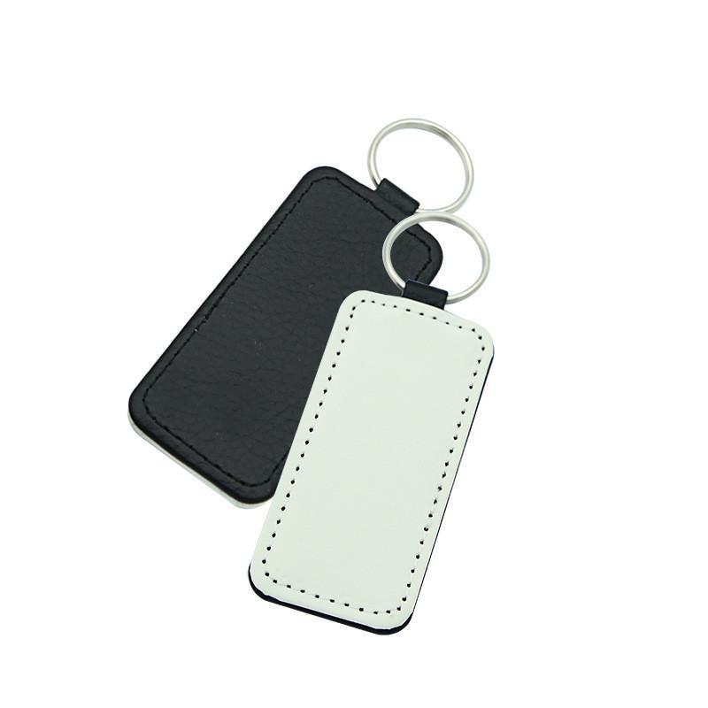 DHL TIKTOK Sublimation Blanks Keychain PU Leather Keychain for Christmas Heat Transfer Keyring DIY Craft Supplies GJ0221