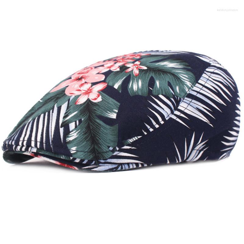 Berets HT2309 2022 Beret Men Women Beach Cap Floral Printed Spring Summer Sun Hat Driver Gastby Sboy Ivy Flat, Black 
Berets HT2309 2022 Beret Men Women Beach Cap Floral Printed Spring Summer Sun Hat Driver Gastby Sboy Ivy Flat, Black