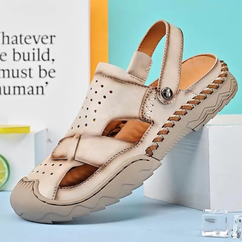 Sandals Summer Handmade Leather Slippers Beach Shoes Soft Slides Safety Anti-Collision Toe Outdoor Big Size 46 Sandales, Sandy
Sandals Summer Handmade Leather Slippers Beach Shoes Soft Slides Safety Anti-Collision Toe Outdoor Big Size 46 Sandales, Sandy