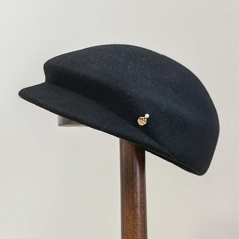 Berets Men Women Seamless Wool Warm Short Brim Winter Hats Flat Ivy Visor sboy Hat Cabbie Cap 221130