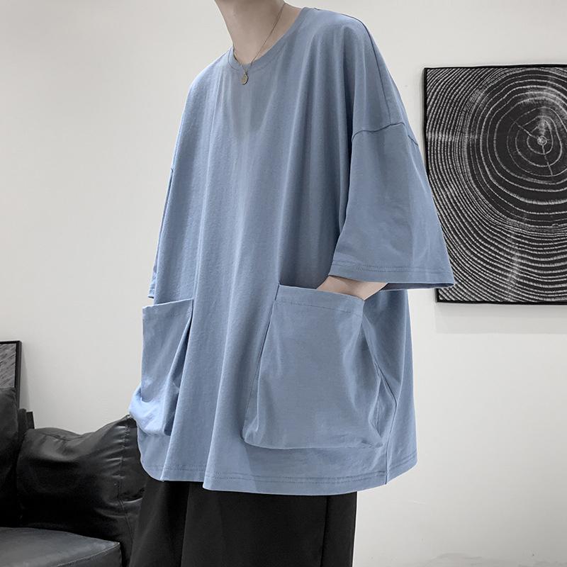 Men's T Shirts T-shirt Harajuku Loose Hip-hop Solid Pocket Korean Style Ins Five-point Sleeve Oversized Shirt Clothing, Bu
Men's T Shirts T-shirt Harajuku Loose Hip-hop Solid Pocket Korean Style Ins Five-point Sleeve Oversized Shirt Clothing, Bu