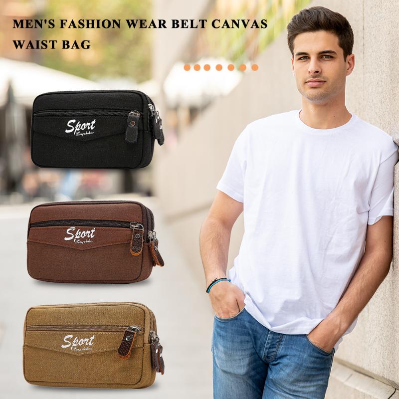 Waist Bags Portable Canvas Bag Men Casual Multi-function Phone Purse Packs Protable Mini Mobile Purses, Black
Waist Bags Portable Canvas Bag Men Casual Multi-function Phone Purse Packs Protable Mini Mobile Purses, Black