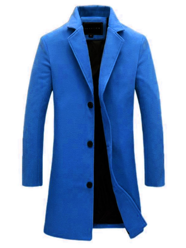 Men's Jackets Fashion Men Wool Blends Mens Casual Business Trench Coat Leisure Overcoat Long Sleeve Solid Color Stylish Formal Coats 221130