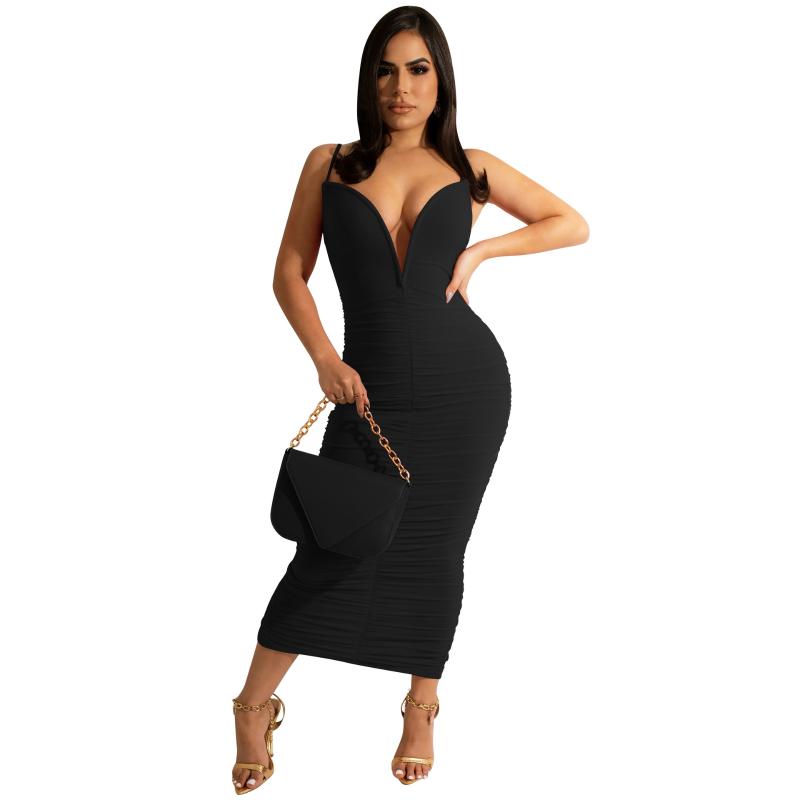 Casual Dresses Zoctuo Woman Spaghetti Straps Backless Summer Dress Women Solid V Neck Long Vestidos Elegant Bodycon Party Outfit Gown, Black
Casual Dresses Zoctuo Woman Spaghetti Straps Backless Summer Dress Women Solid V Neck Long Vestidos Elegant Bodycon Party Outfit Gown, Black