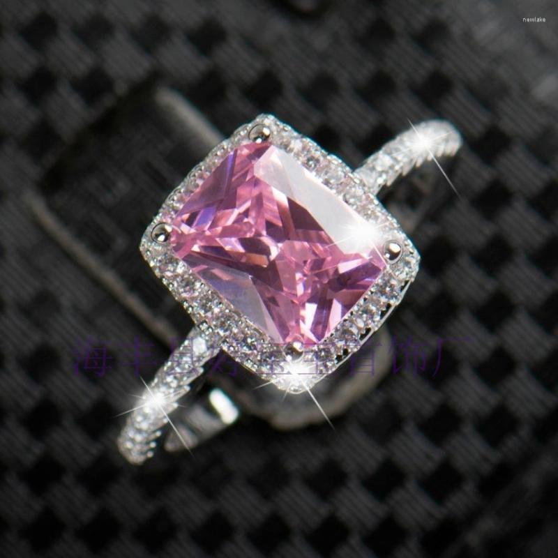 Wedding Rings Exquisite Fashion Square Pink Crystal Ring Zircon Silver Plated Engagement Jewelry Bridal Anniversary Gift
Wedding Rings Exquisite Fashion Square Pink Crystal Ring Zircon Silver Plated Engagement Jewelry Bridal Anniversary Gift